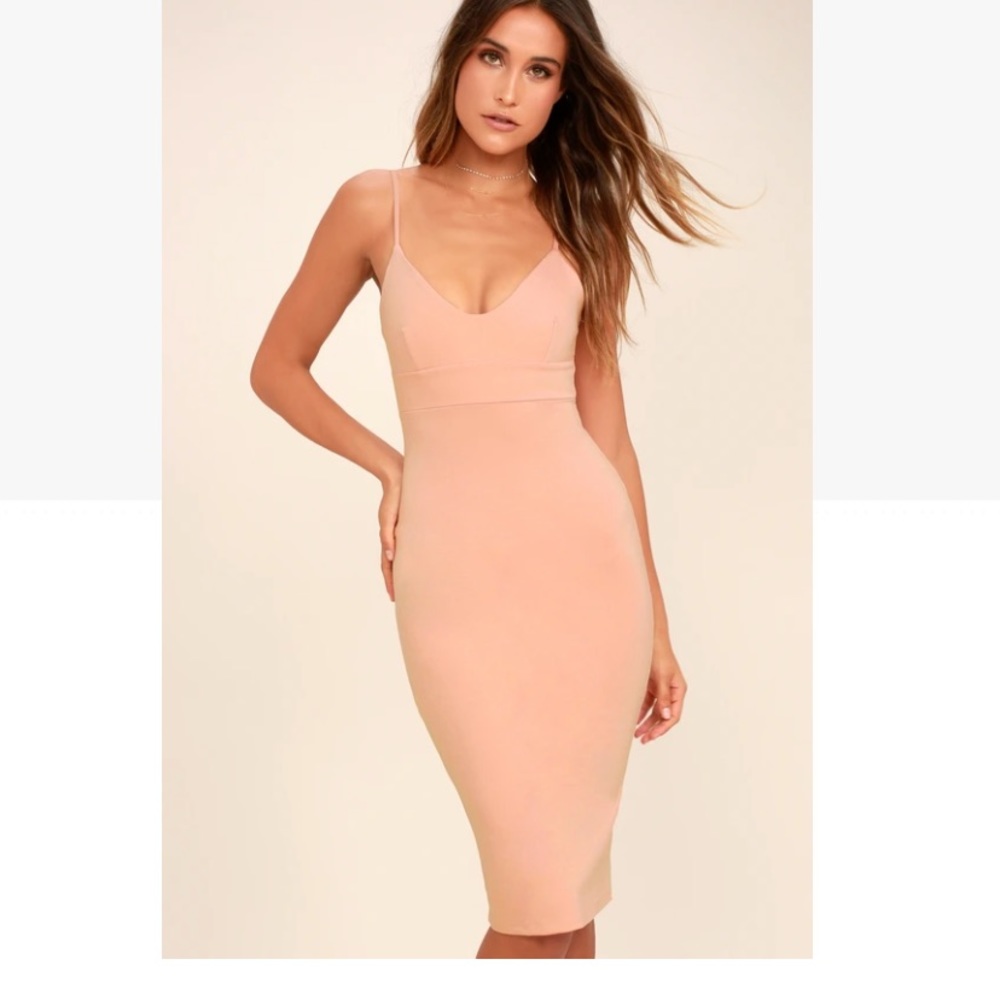 Don’t tell em blush pink body on midi dress